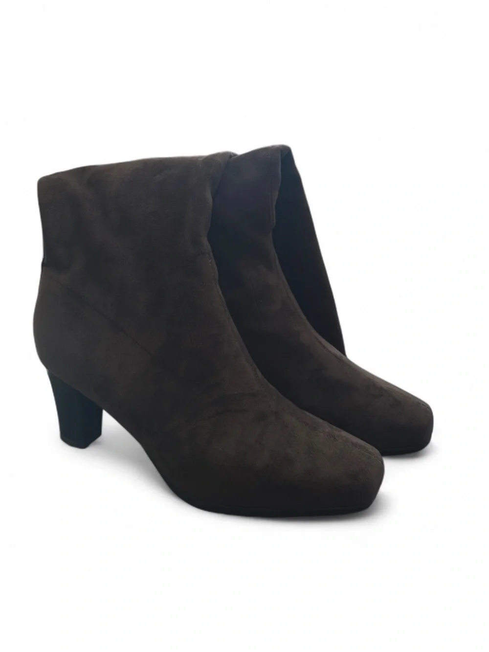Faux Brown Suede Knee-High Block Heel Boots Size Size US 12 Women’s (Wide) [NWT]